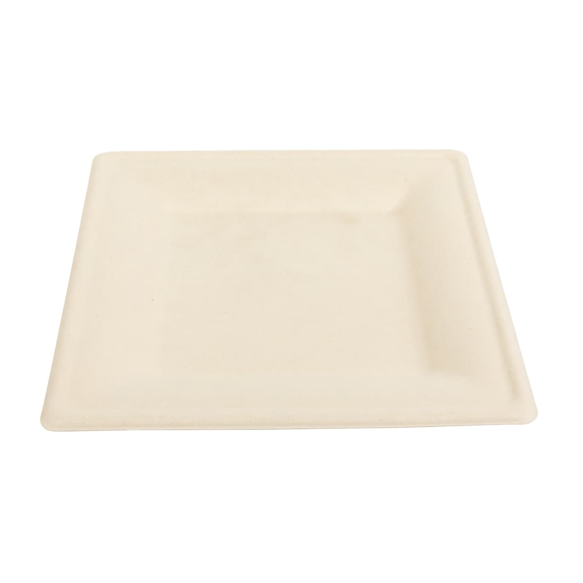 Plate 10 IN Molded Fiber White Square Freezer Safe Microwave Safe 125 Count/Pack 2 Packs/Case 250 Count/Case