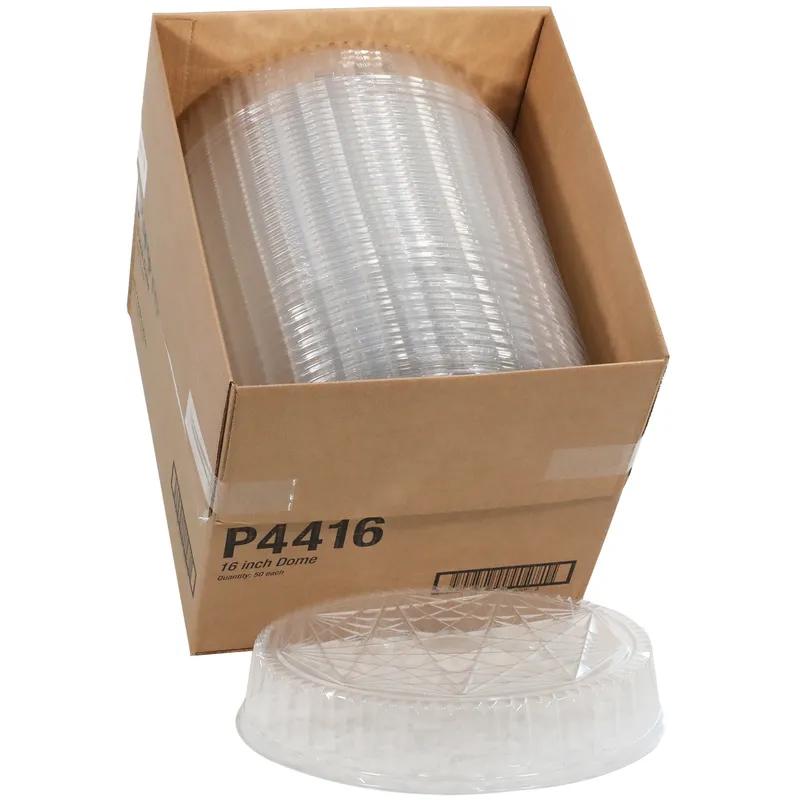 Lid Dome 16X2.5 IN 1 Compartment OPS Clear Round For Container 50/Case