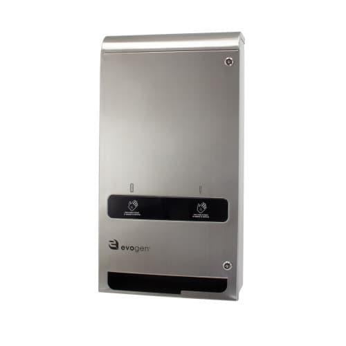 Evogen® Tampon & Pad Dispenser Stainless Stainless Steel No Touch Cleaning Tri-Vend 1/Each
