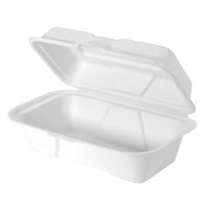 Harvest® Take-Out Container Hinged 9.1X6.2X3.2 IN Plant Fiber White Rectangle 200/Case