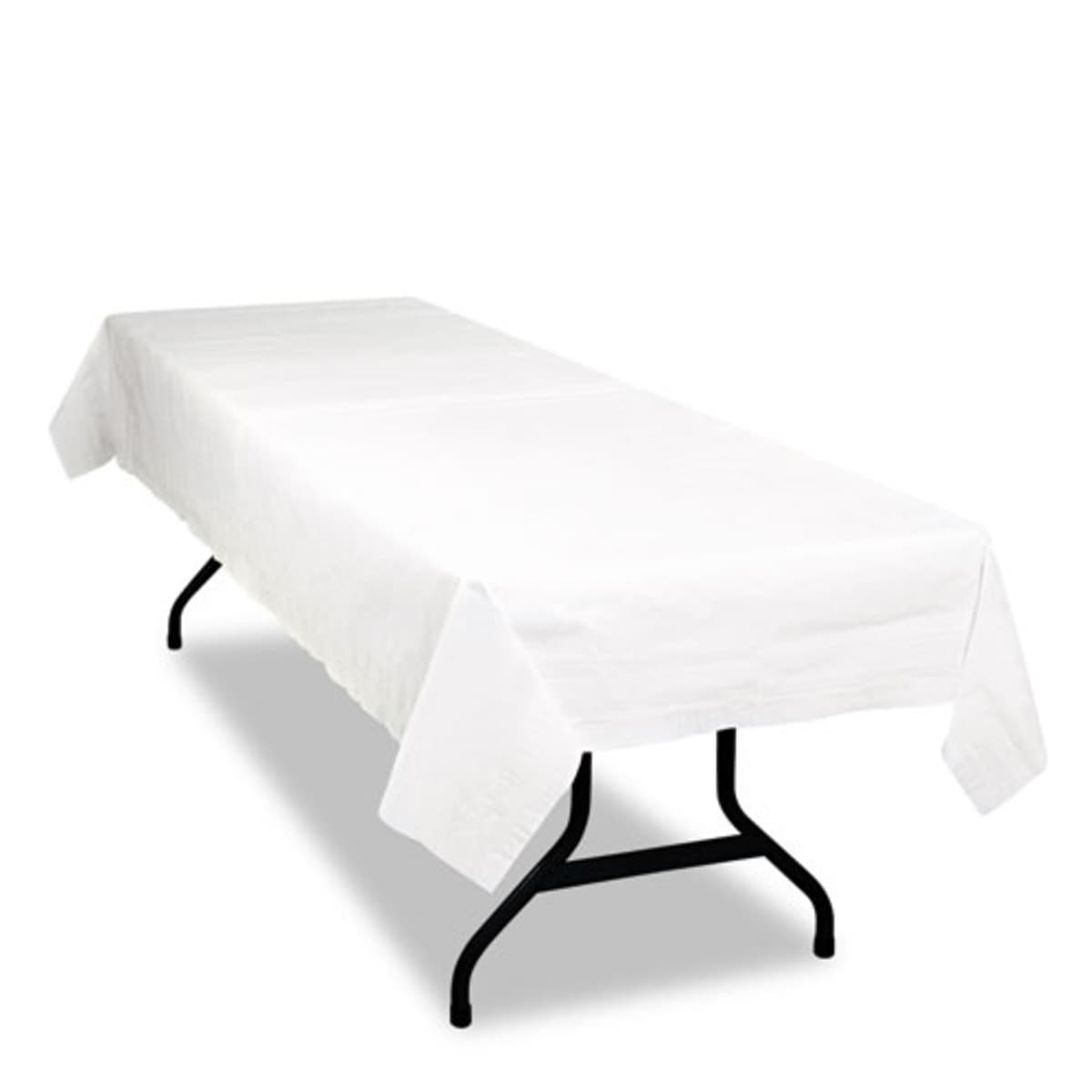 Table Cover 54X108 IN Paper Poly Blend White Rectangle 6/Pack
