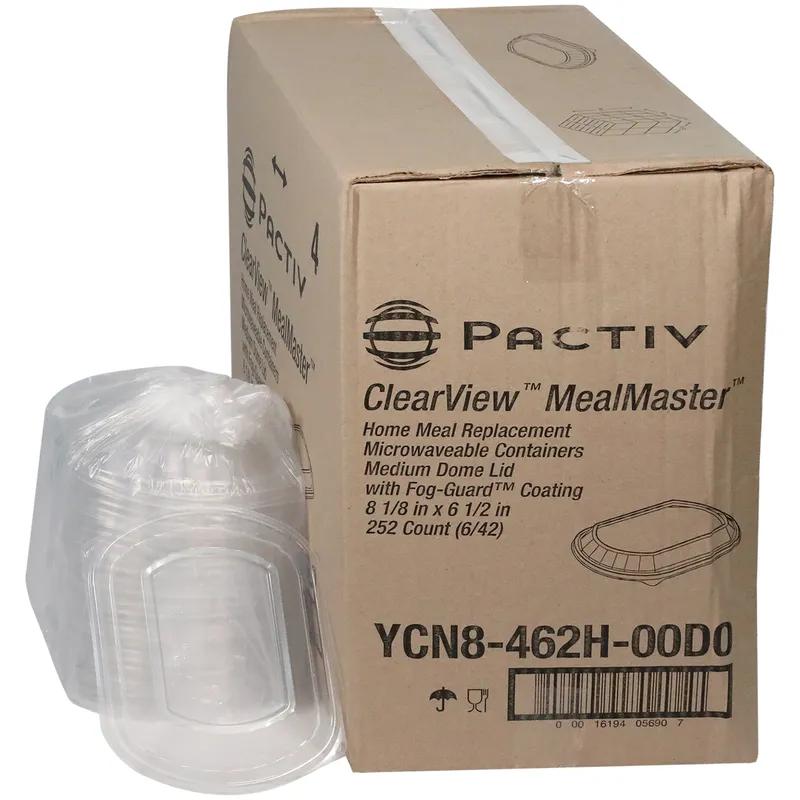 Lid Dome Medium (MED) 8.1X6.5X1 IN 1 Compartment OPS Clear Oval For Container Unhinged Anti-Fog Leak Resistant 252/Case