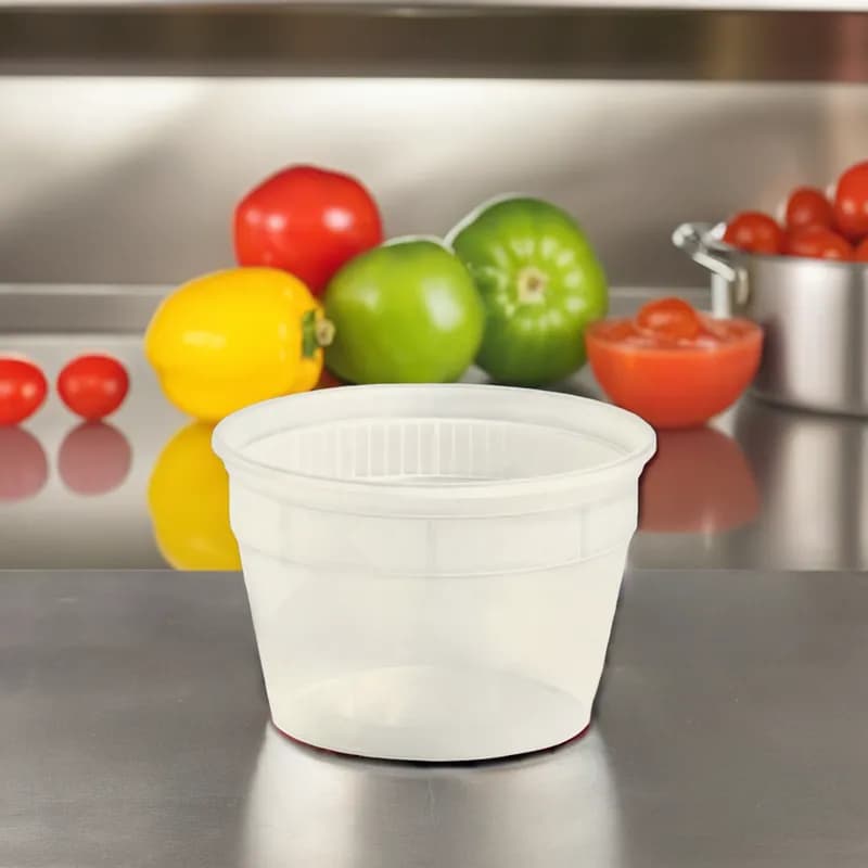 Classic Line Deli Container Base 16 OZ HDPE Translucent Freezer Safe Microwave Safe 500/Case