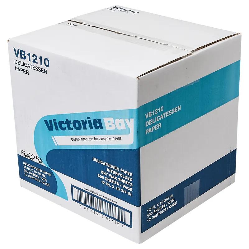 Victoria Bay Multi-Purpose Sheet 10.75X12 IN Dry Wax Paper White Interfold 500 Sheets/Pack 12 Packs/Case