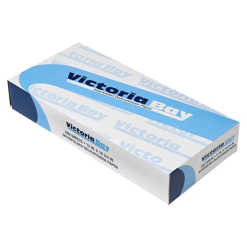 Victoria Bay Multi-Purpose Sheet 10.75X12 IN Dry Wax Paper White Interfold 500 Sheets/Pack 12 Packs/Case