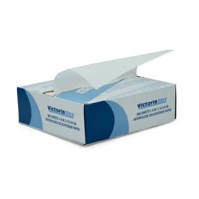 Victoria Bay Deli Sheet 6X10.75 IN Dry Wax Paper White Interfold 500 Sheets/Pack 12 Packs/Case 6000 Sheets/Case