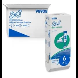 Scott® Mega Cartridge Napkins 6.5X8.4 IN Paper 875 Count/Pack 6 Packs/Case 5250 Count/Case