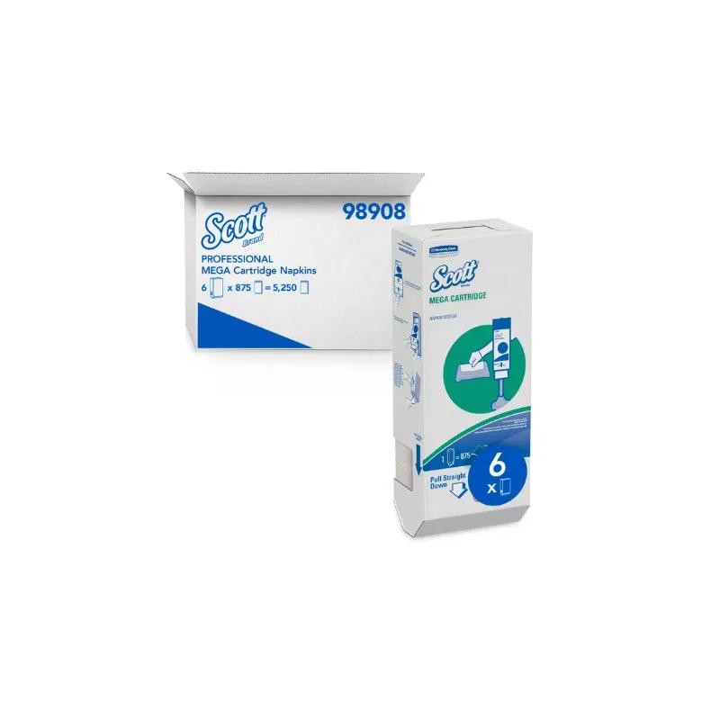 Scott® Mega Cartridge Napkins 6.5X8.4 IN Paper 875 Count/Pack 6 Packs/Case 5250 Count/Case