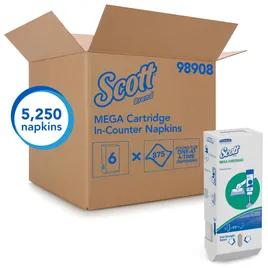 Scott® Mega Cartridge Dispenser Napkins 6.5X8.4 IN Paper 875 Count/Pack 6 Packs/Case 5250 Count/Case
