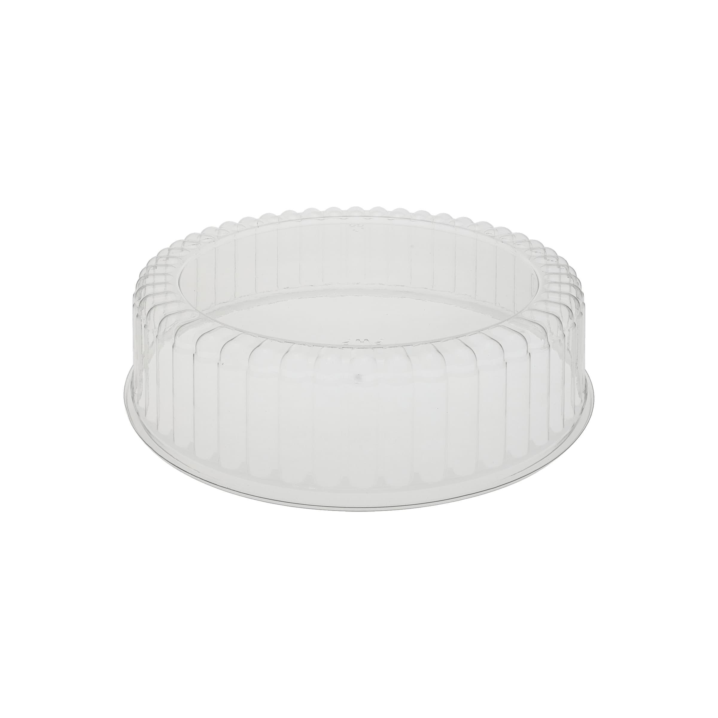 Pie Cake Container & Lid Combo With High Dome Lid 9.75X2.6 IN PET Clear Black Round Fluted 240/Case