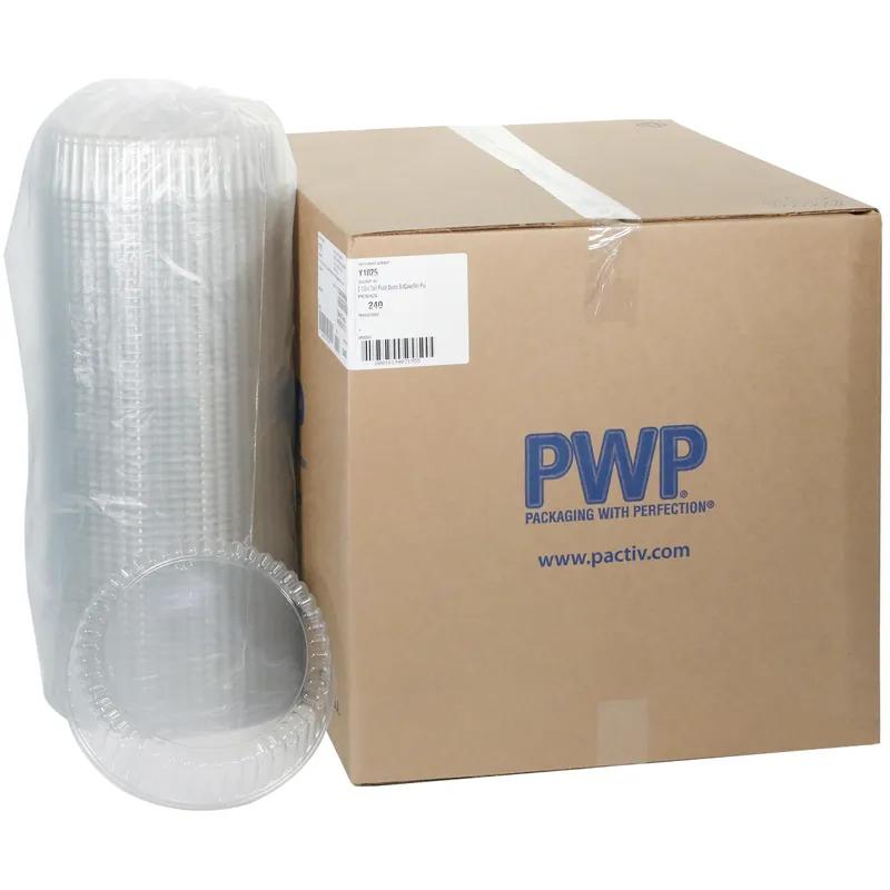 Pie Cake Container & Lid Combo With High Dome Lid 9.75X2.6 IN PET Clear Black Round Fluted 240/Case