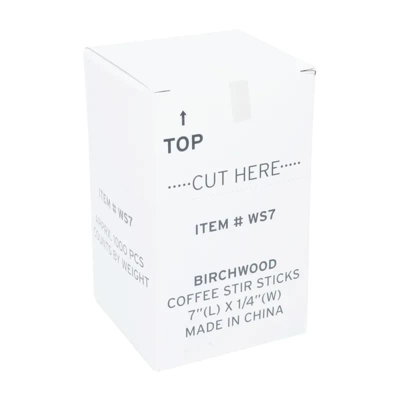 Stirrer 7 IN Wood Natural Unwrapped Flat 1000 Count/Pack 10 Packs/Case 10000 Count/Case