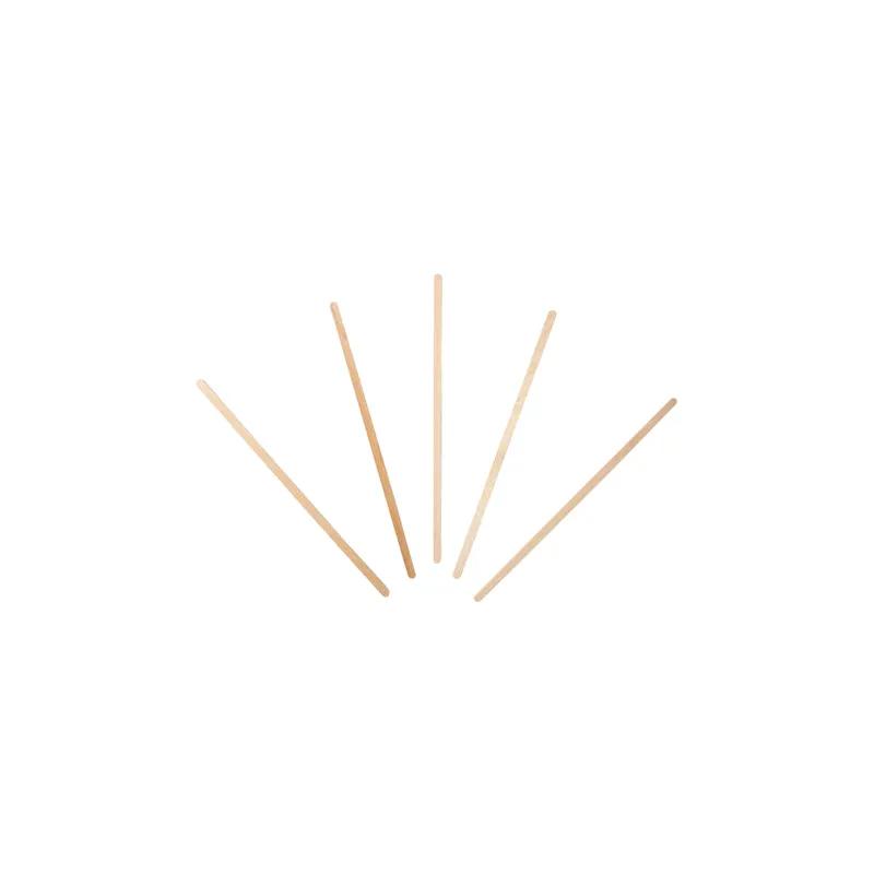 Stirrer 7 IN Wood Natural Unwrapped Flat 1000 Count/Pack 10 Packs/Case 10000 Count/Case
