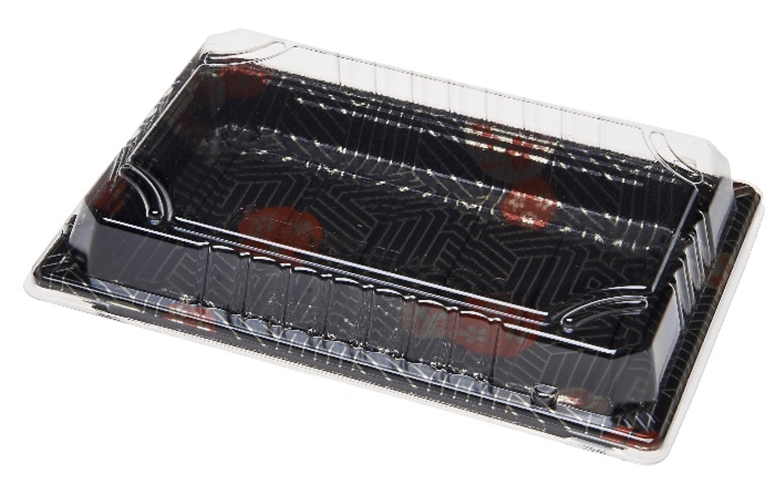 #10 Sushi Take-Out Tray Base & Lid Combo 7.5X5X0.75 IN Plastic 400/Case