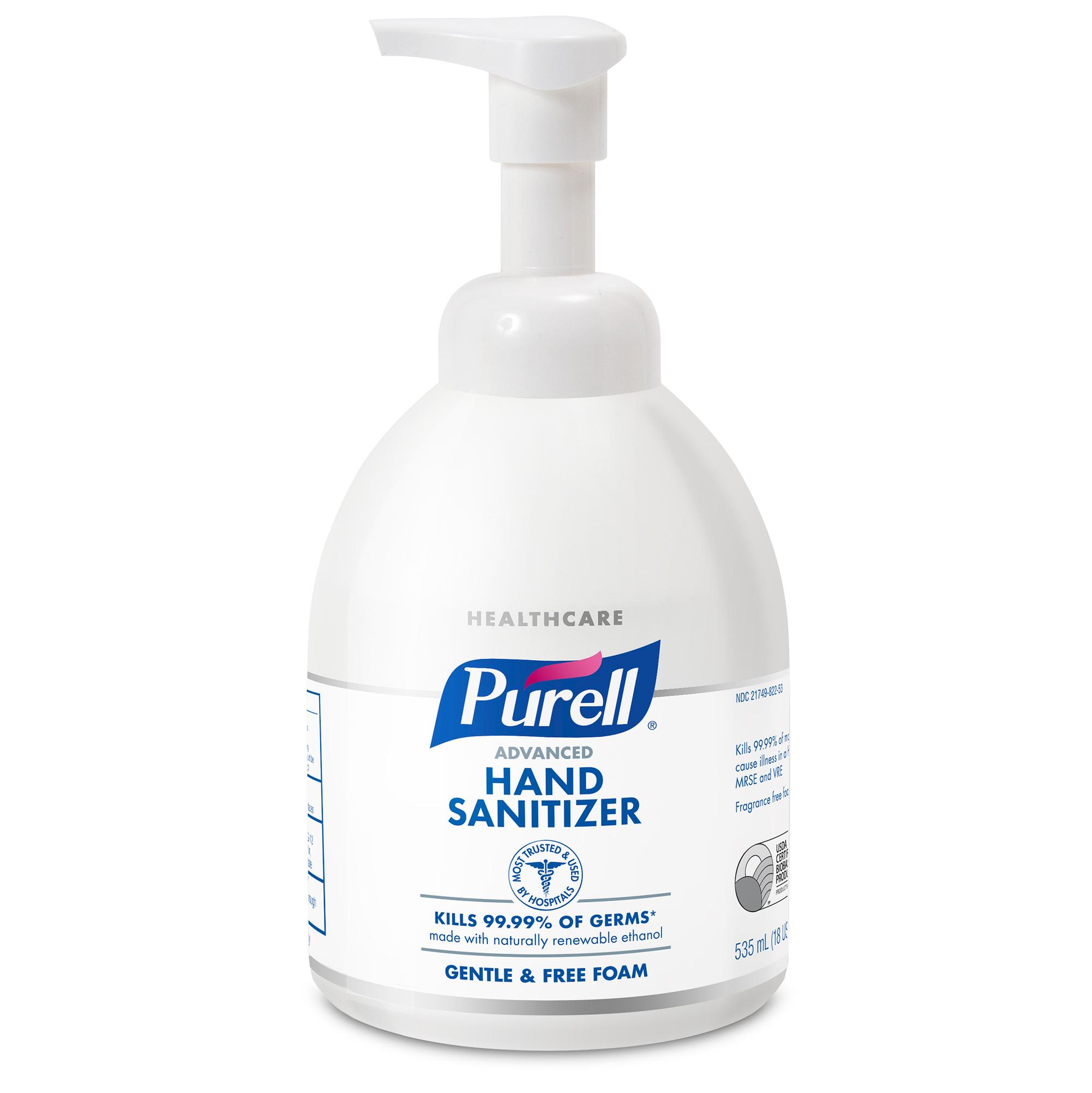 Purell® Hand Sanitizer Foam 535 mL 3.54X3.54X7.5 IN Fragrance Free 72% Ethyl Alcohol 4/Case
