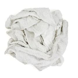 TaskBrand® Towel Rag 25 LB Terry Cloth White Economy No Sewn Edges 1/Case