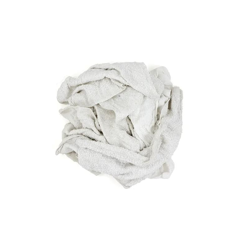 TaskBrand® Towel Rag 25 LB Terry Cloth White Economy No Sewn Edges 1/Case