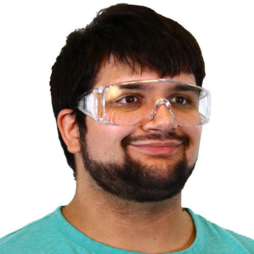 Safety Glasses Clear PC With Clear Frame Clear Lens Coated Lens Vented Side Shield Wrap Around 1/Each