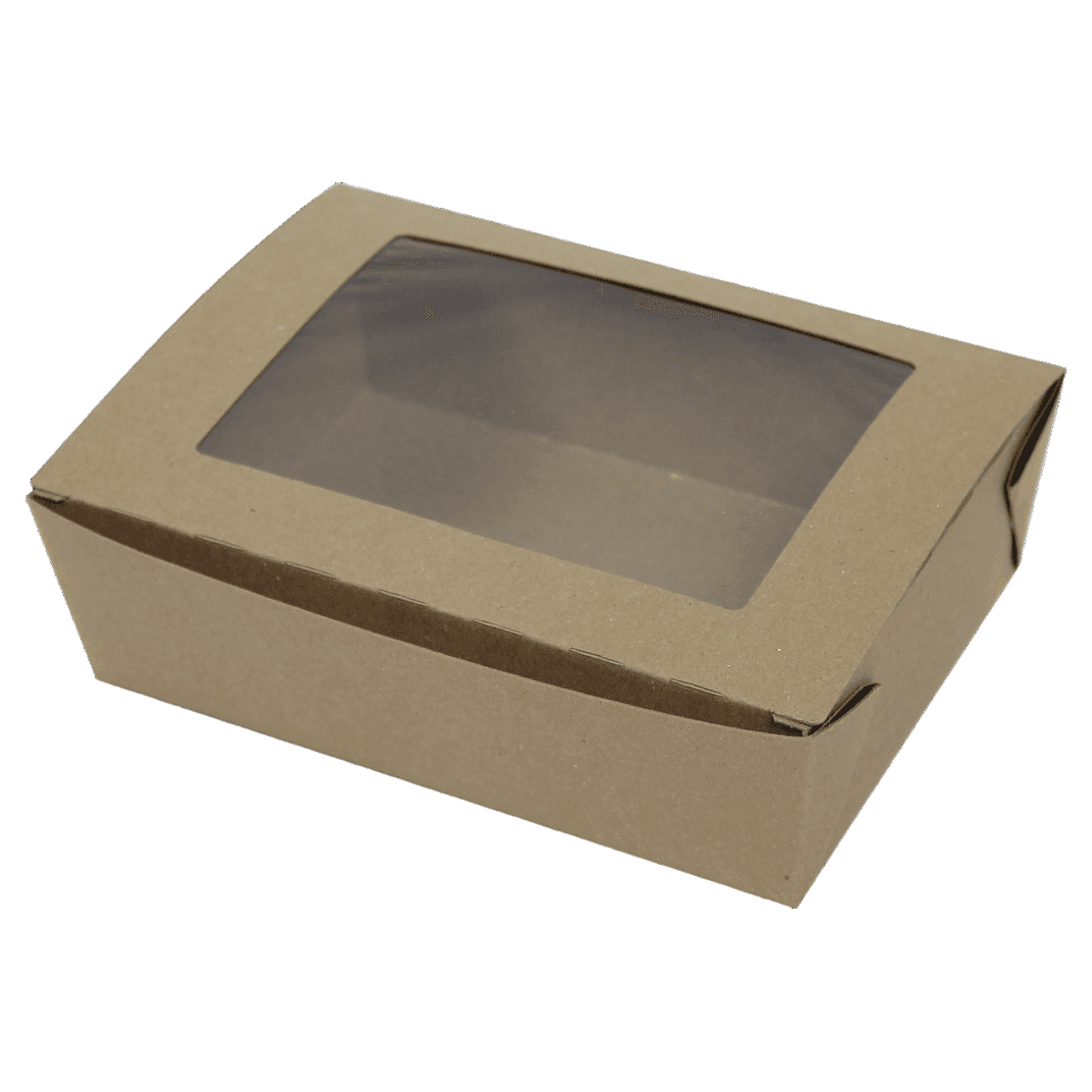 Bio-Plus Earth® Take-Out Box 66 OZ Paper With Window 160/Case