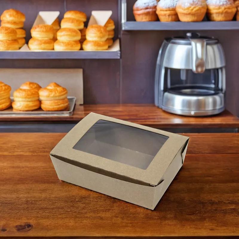 Bio-Plus Earth® Take-Out Box 66 OZ Paper With Window 160/Case