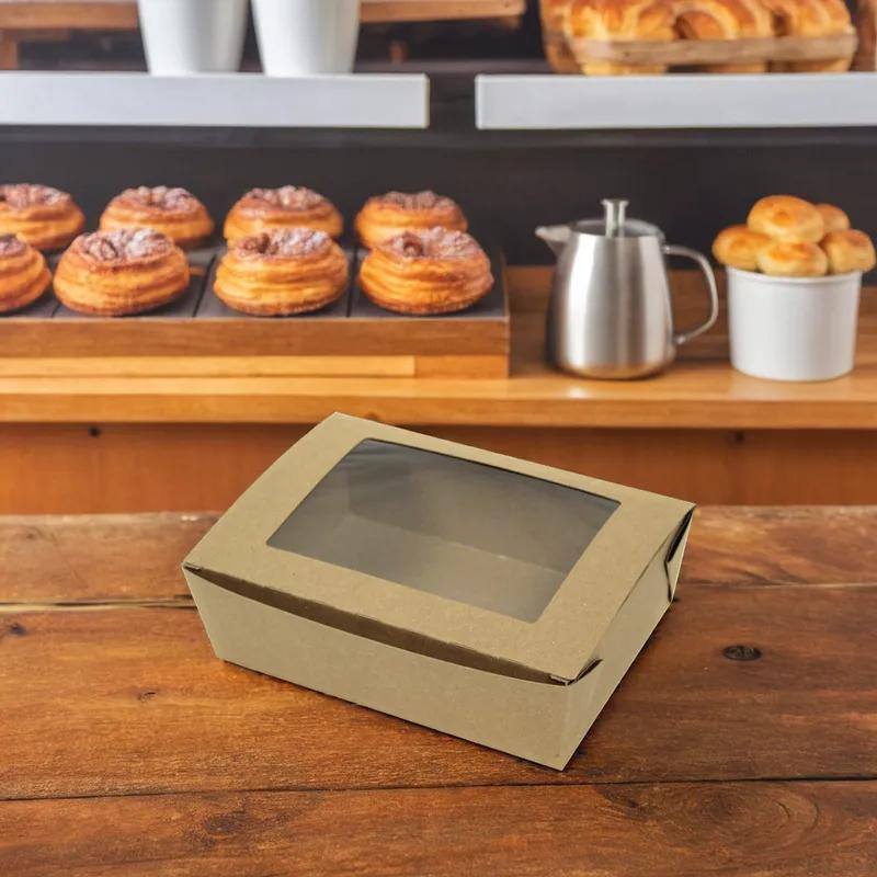 Bio-Plus Earth® Take-Out Box 66 OZ Paper With Window 160/Case