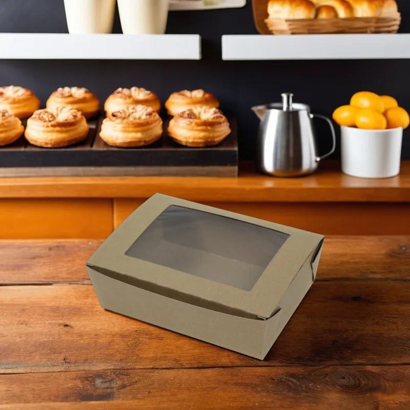 Bio-Plus Earth® Take-Out Box 66 OZ Paper With Window 160/Case