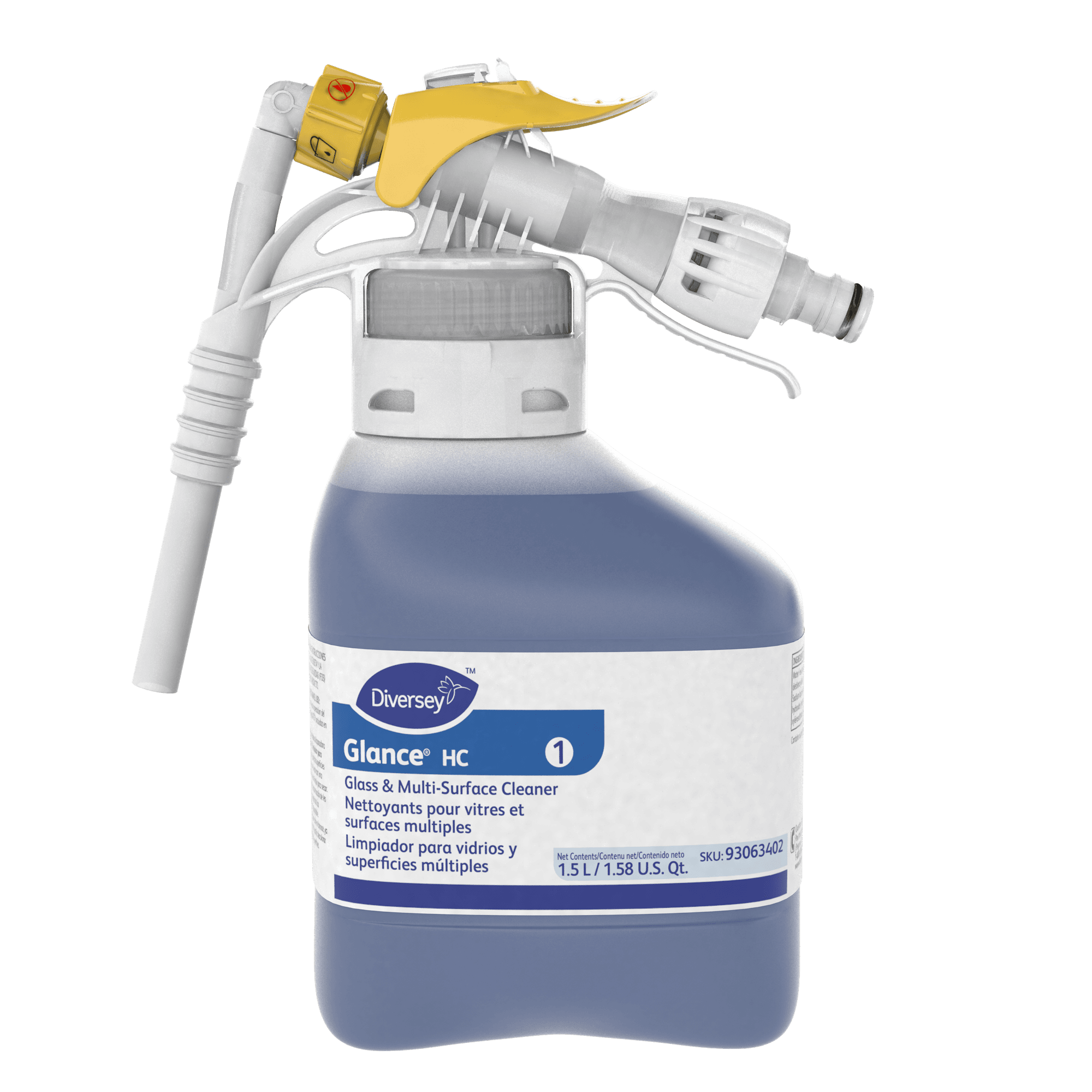 Glance® Window & Glass Cleaner 1.5 L Multi Surface Liquid Concentrate RTD Ammoniated 2/Case