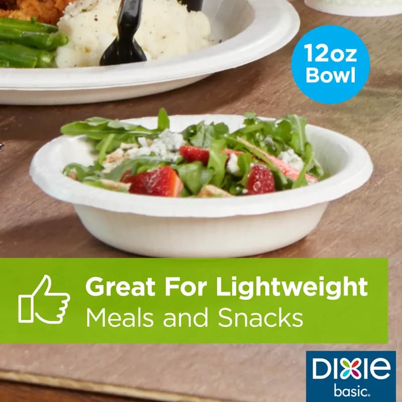Dixie Basic Bowl 12 OZ Paper White 1000/Case
