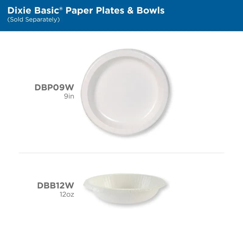 Dixie Basic Bowl 12 OZ Paper White 1000/Case