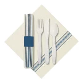 Cutlery Kit Tissue Paper Plastic Blue With Blue Napkin 100/Case