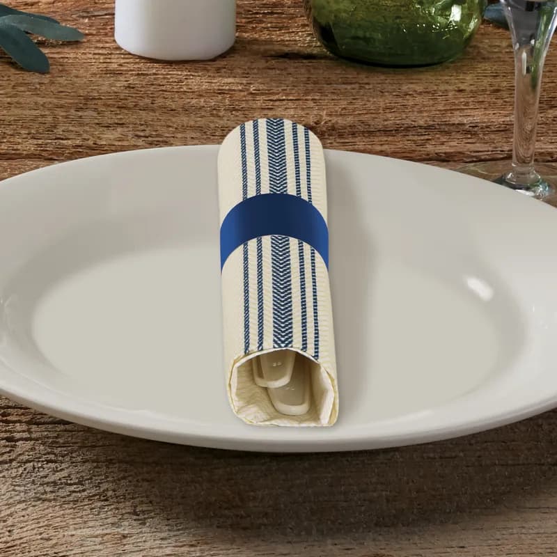 Cutlery Kit Tissue Paper Plastic Blue With Blue Napkin 100/Case