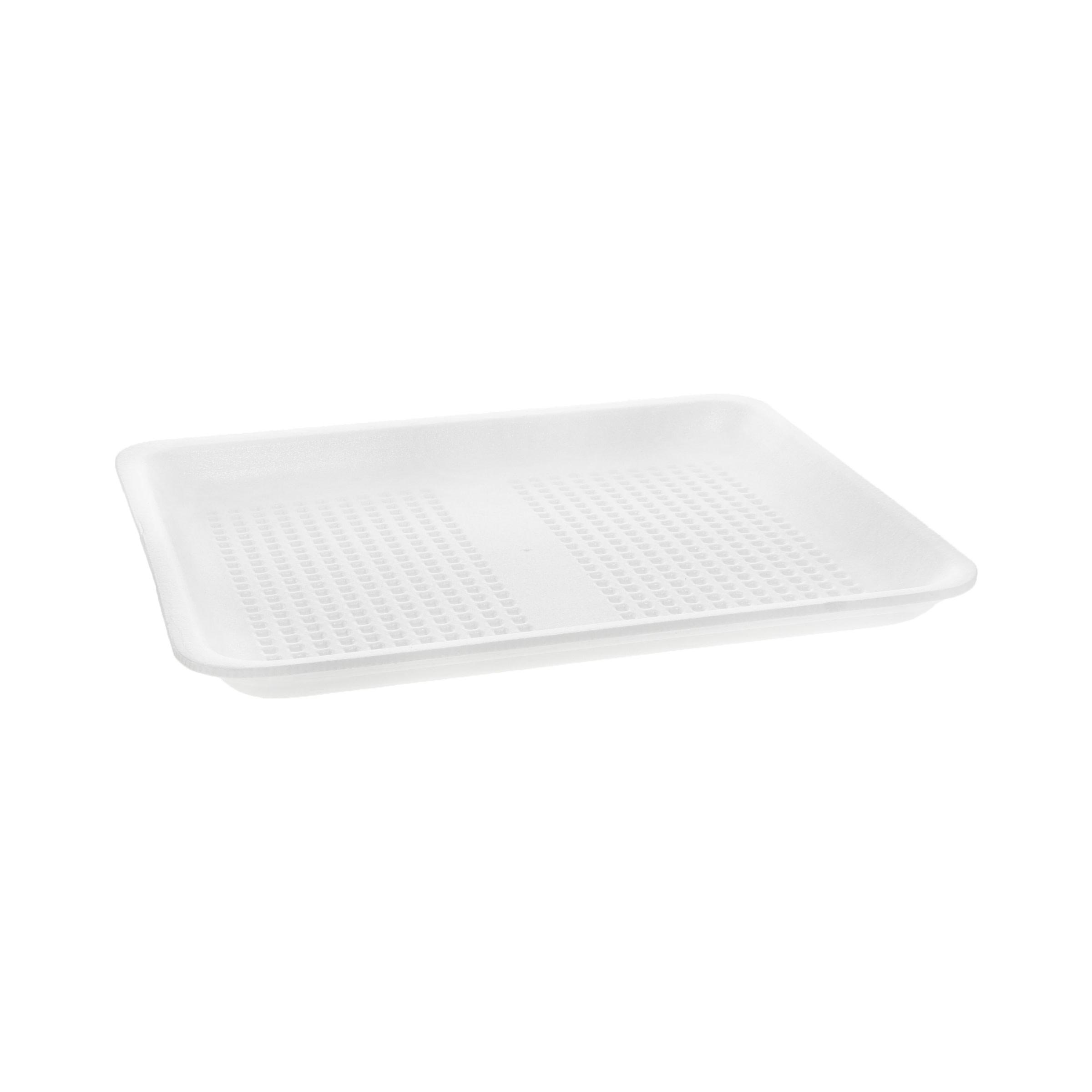 9L Supermarket Tray 11.875X9.875X0.99 IN Polystyrene Foam White Rectangle 200/Case
