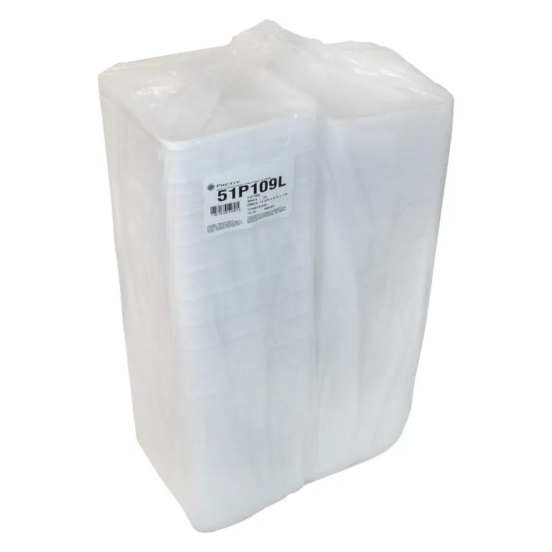 9L Supermarket Tray 11.875X9.875X0.99 IN Polystyrene Foam White Rectangle 200/Case
