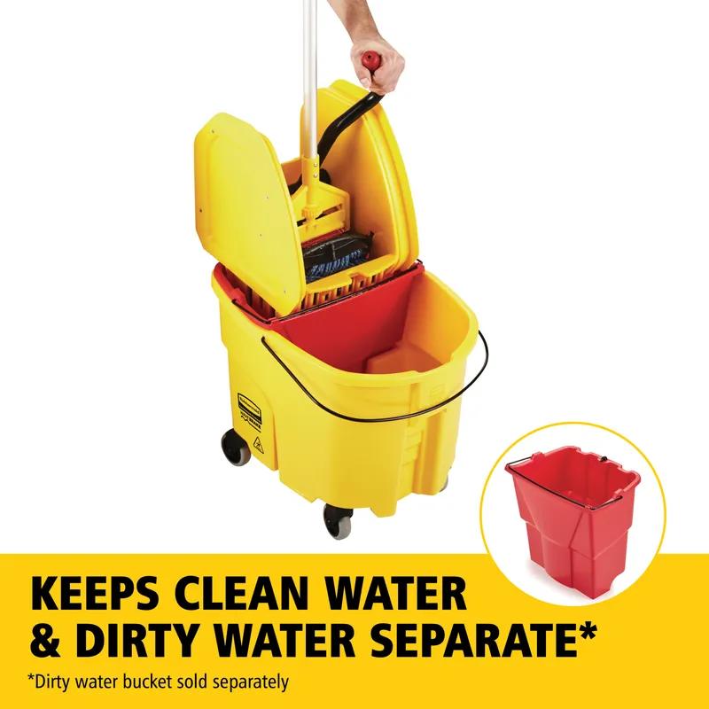 WaveBrake® Mop Bucket & Wringer 35 QT Plastic Yellow Down Press 1/Case