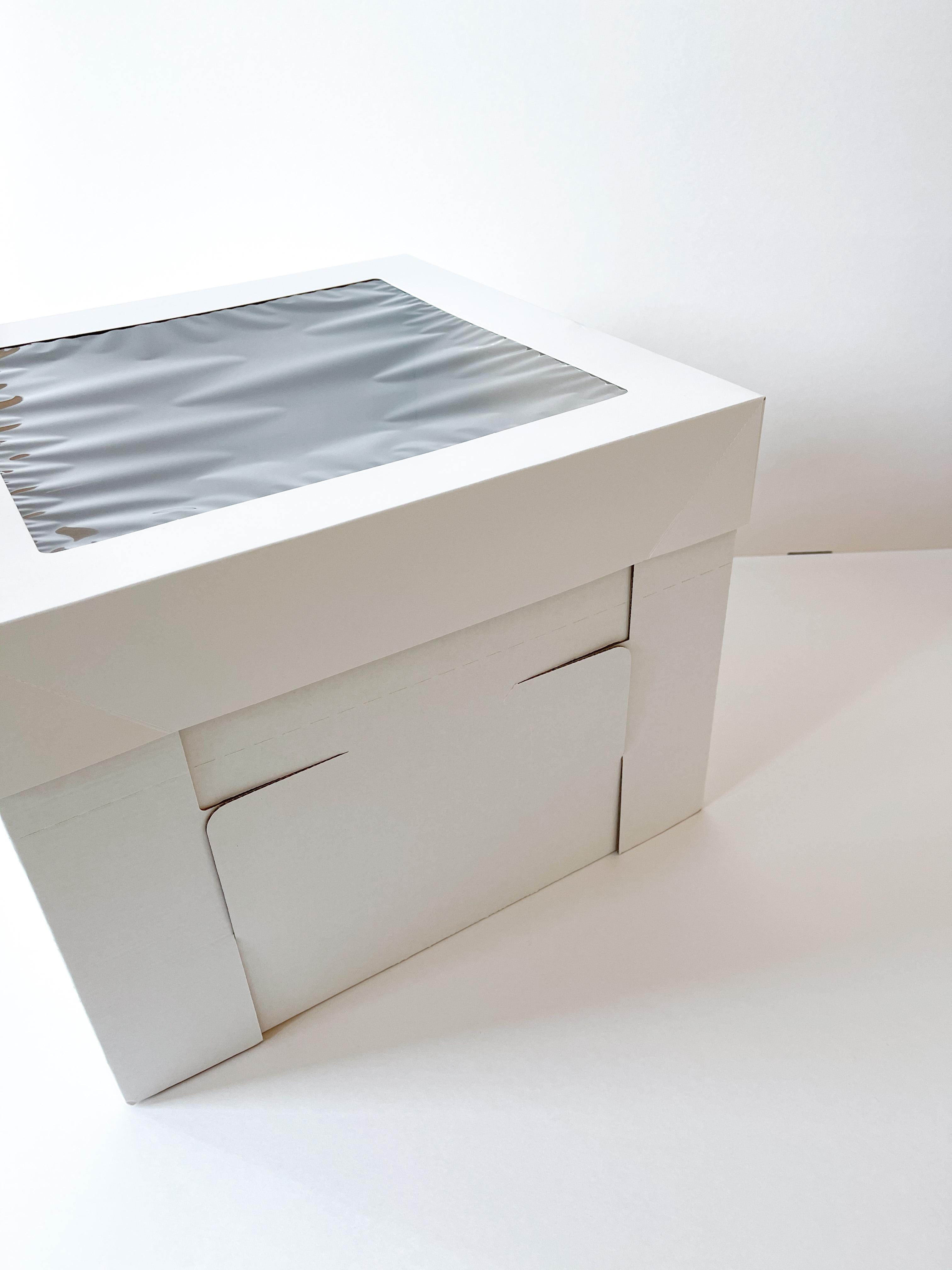 Flexbox Cake Box 14X14X12 IN Paperboard White Square With Window 25/Case