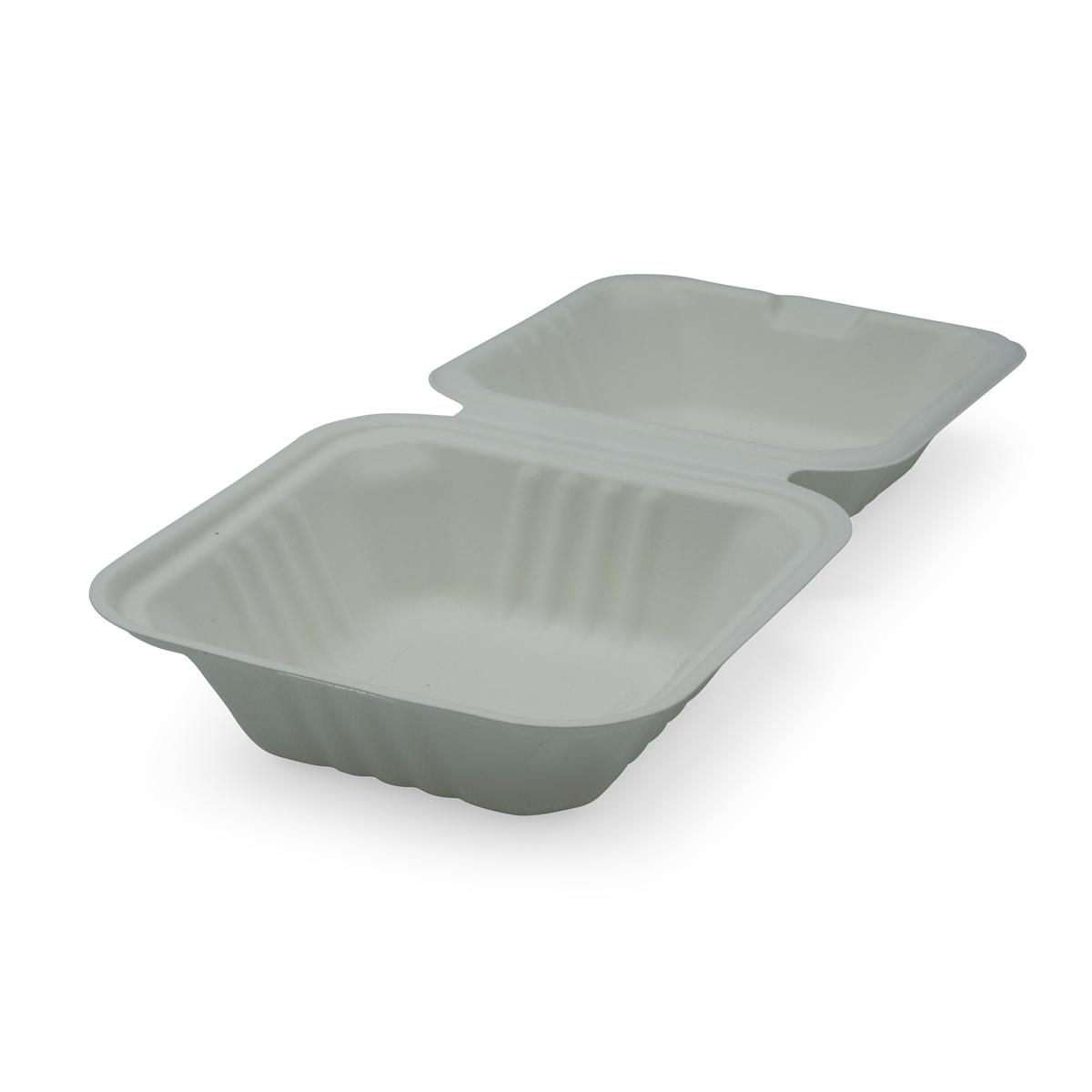 Victoria Bay Take-Out Container Hinged 6X6X3 IN Pulp Fiber White 400/Case
