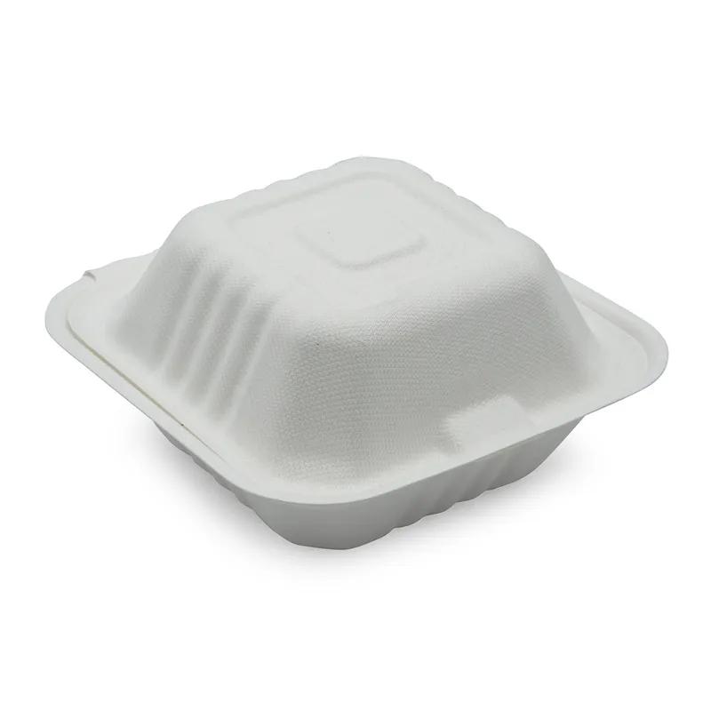 Victoria Bay Take-Out Container Hinged 6X6X3 IN Pulp Fiber White 400/Case