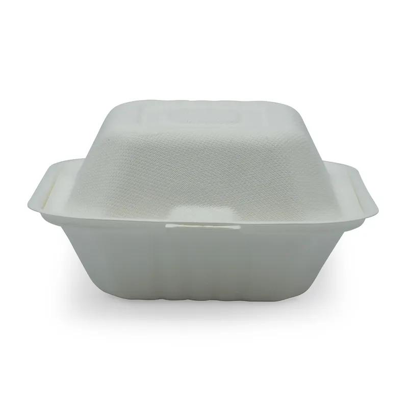 Victoria Bay Take-Out Container Hinged 6X6X3 IN Pulp Fiber White 400/Case