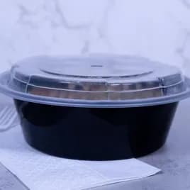 Take-Out Container Base 7 IN Plastic Black Round 150/Case