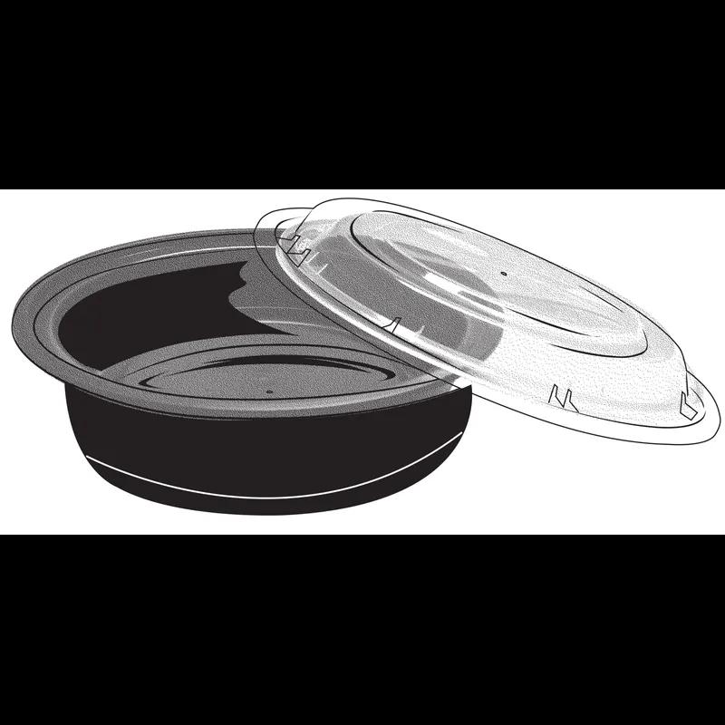 Take-Out Container Base 7 IN Plastic Black Round 150/Case