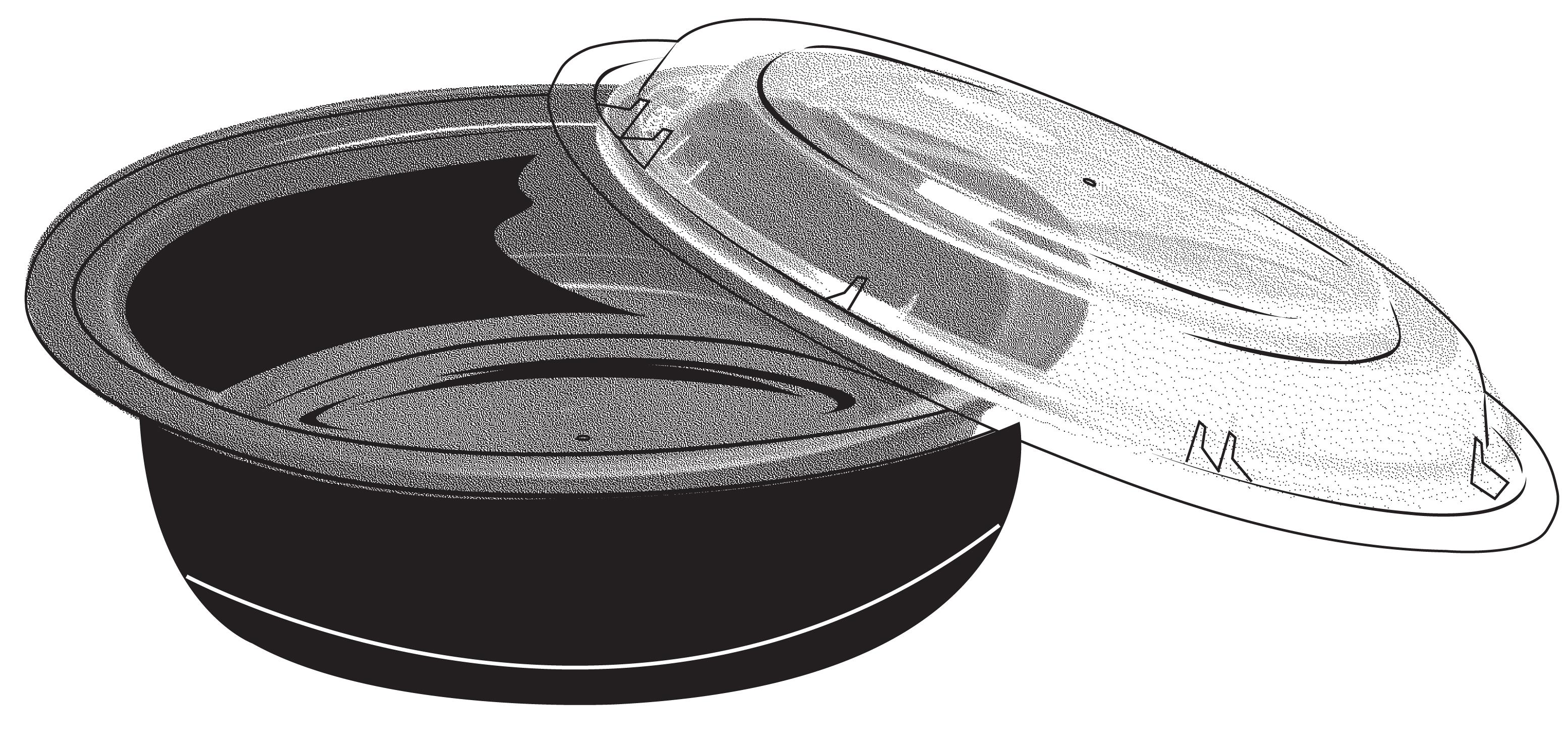 Take-Out Container Base 7 IN Plastic Black Round 150/Case