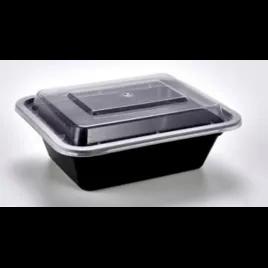 Take-Out Container Base 5X4 IN Plastic Black Rectangle 150/Case
