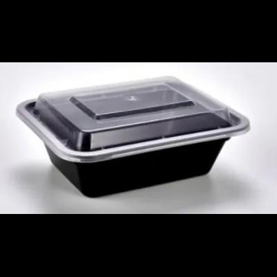 Take-Out Container Base 5X4 IN Plastic Black Rectangle 150/Case