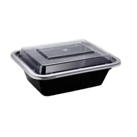 Take-Out Container Base 5X4 IN Plastic Black Rectangle 150/Case