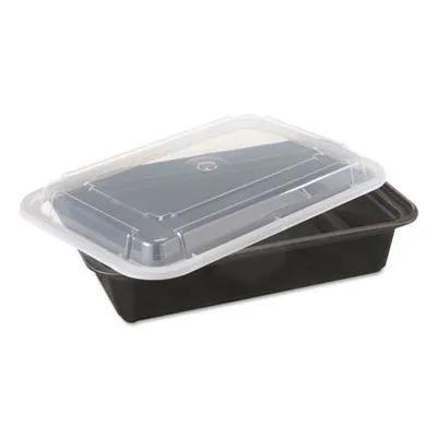 Take-Out Container Base 7X5 IN Plastic Black Rectangle 150/Case