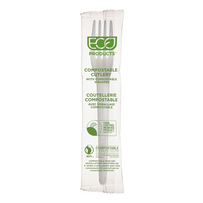 Plantware® Fork 7 IN PLA White 1000/Case