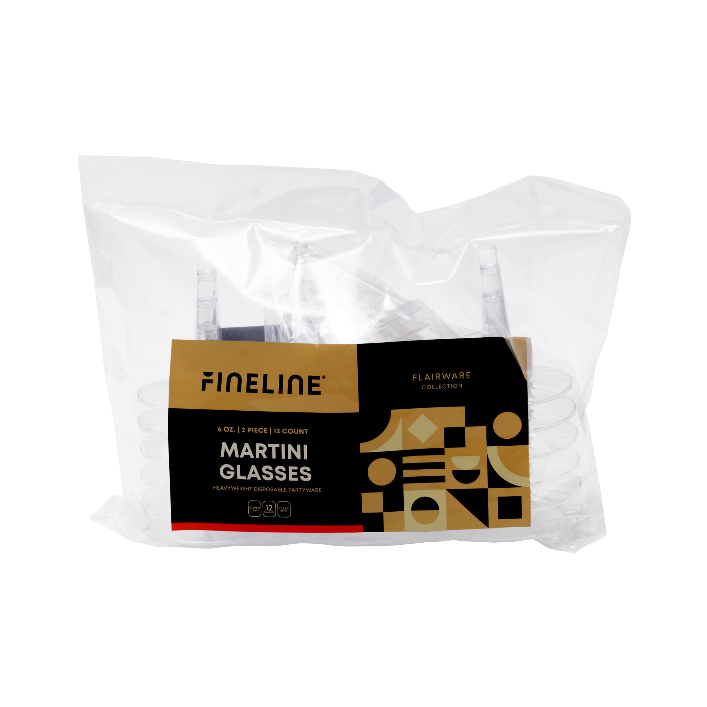 Flairware Cup Martini 6 OZ Plastic Clear 96/Case