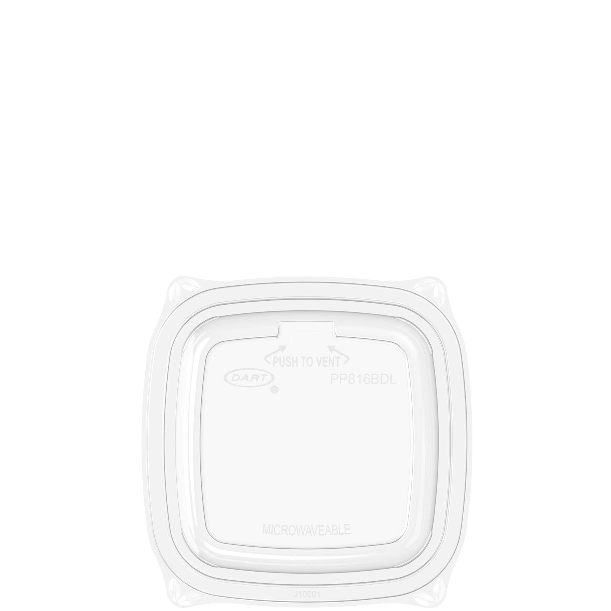 Dart® PresentaBowls Pro® Lid Flat 5X0.5 IN 1 Compartment PP Clear For 8-16 OZ Bowl 63 Count/Pack 8 Packs/Case