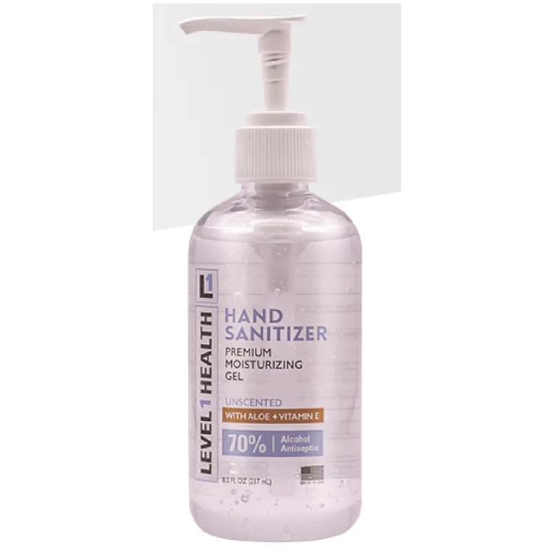 Hand Sanitizer Gel 8 FLOZ Unscented Clear 70% Ethyl Alcohol 20/Case