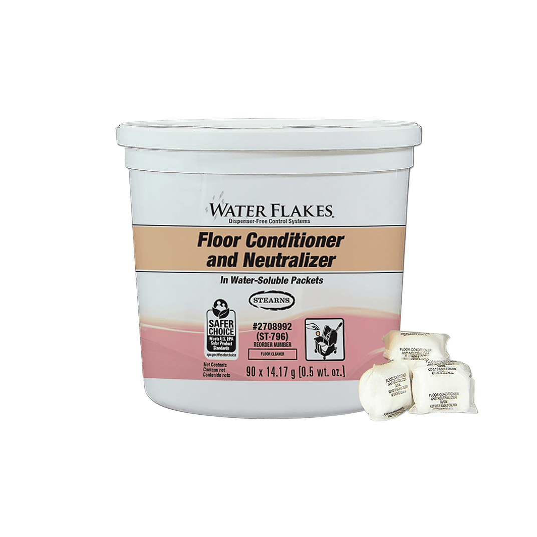 Water Flakes® Unscented Floor Neutralizer 0.5 OZ Powder Citric Acid Soda Ash 2/Case